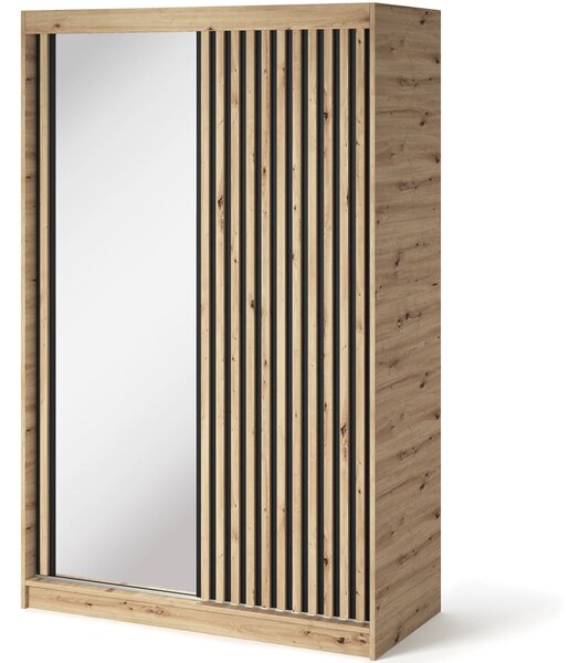 Šatní skříň s posuvnými dveřmi 120 cm ZORIANA - dub artisan