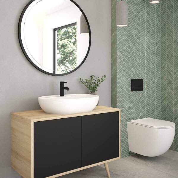 Oltens Torne splachovací tlačítko pro WC černá matná/chromová/černá matná 57101300