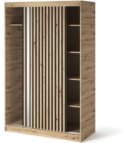 Šatní skříň s posuvnými dveřmi 120 cm ZORIANA - dub artisan