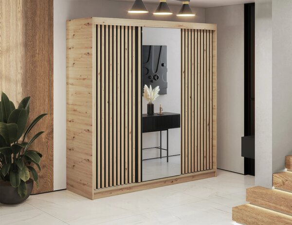 Šatní skříň s posuvnými dveřmi 180 cm ZORIANA - dub artisan
