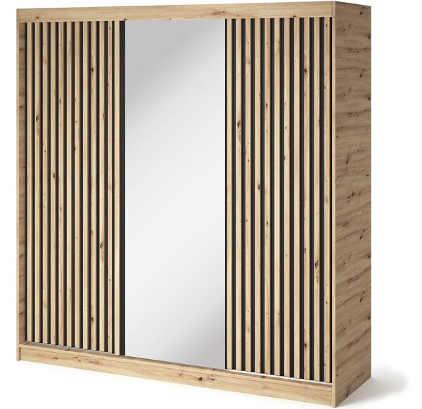 Šatní skříň s posuvnými dveřmi 180 cm ZORIANA - dub artisan