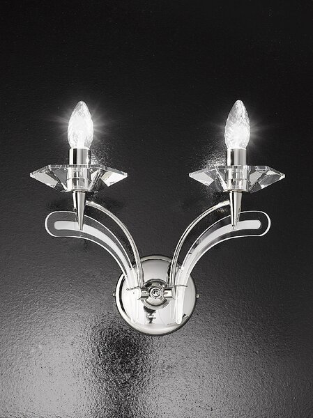 Metal lux 197.102 Icaro, nástěnné svítidlo 2xE14, chrom/křišťálové sklo, výška 25cm