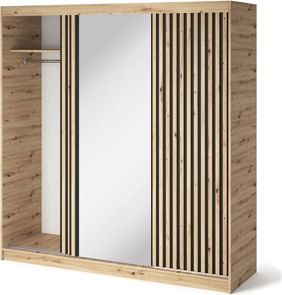 Šatní skříň s posuvnými dveřmi 180 cm ZORIANA - dub artisan