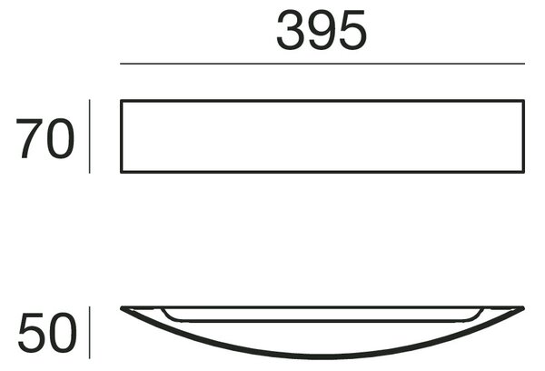 Linea Light 1146 Curvé_W, betonové nástěnné svítidlo, 15W LED 3000K, délka 39cm