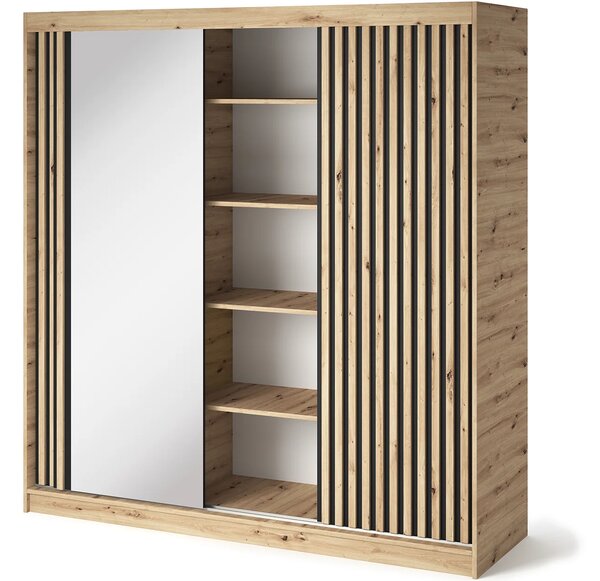 Šatní skříň s posuvnými dveřmi 180 cm ZORIANA - dub artisan