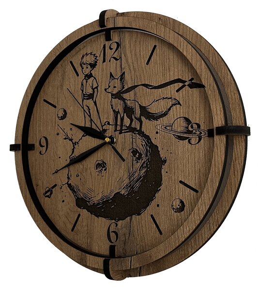"Malý Princ" Dřevěné hodiny 32 cm provedení povrchu: dub světlý