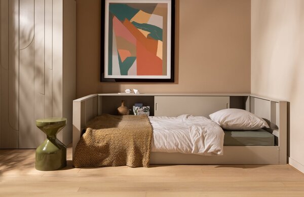 -25 % Dny MOMENTI– WOOOD Šedobéžová dřevěná postel Carter 90 x 200 cm