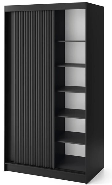 Šatní skříň s posuvnými dveřmi 120 cm CALYPTRA - černá