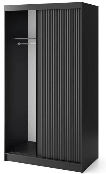Šatní skříň s posuvnými dveřmi 120 cm CALYPTRA - černá