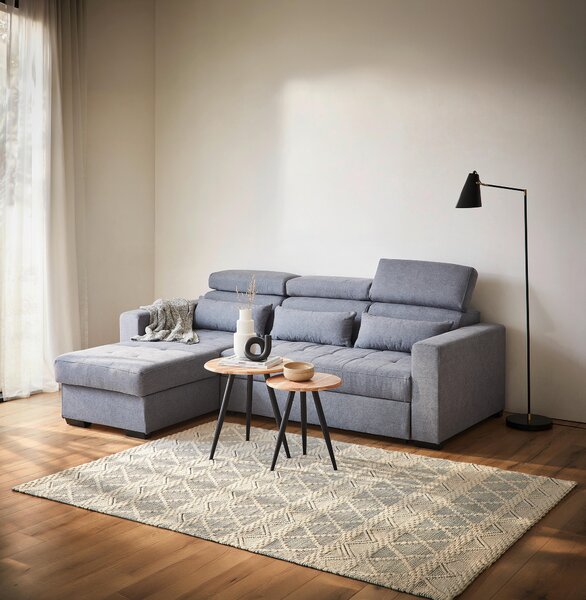ROHOVÁ SEDAČKA, textil, modrošedá Carryhome - Sedací soupravy