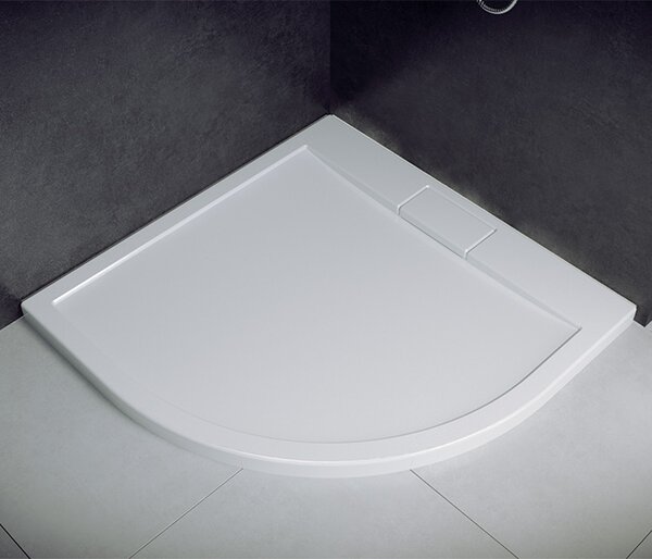 Besco Čtvrtkruhová akrylátová sprchová vanička AXIM HR 80x80 (90x90) UltraSlim Rozměry (cm): 80x80