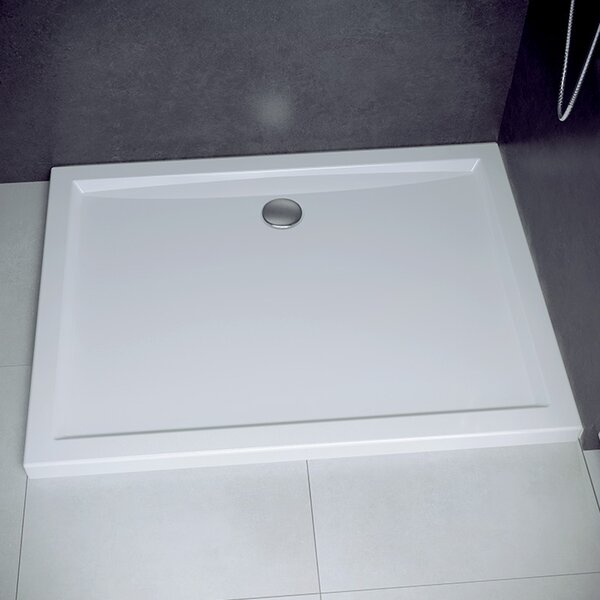 Besco Obdélníková sprchová akrylátová vanička ALPINA R 100x80 (120x80, 120x90) SlimLine Rozměry (cm): 100x80