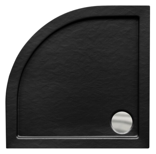 Besco Čtvrtkruhová akrylátová sprchová vanička ARON NEW SE HR 80x80 (90x90) B SlimLine Stone Effect Rozměry (cm): 80x80