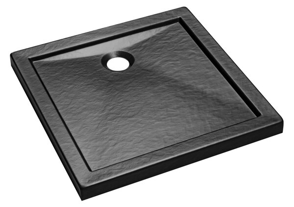 Besco Čtvercová sprchová akrylátová vanička AQUARIUS NEW SE SQ 80x80 (90x90) B SlimLine Stone Effect Rozměry (cm): 80x80