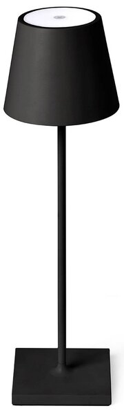 LED stolní lampa Toc s USB nabíječkou, IP54, černá