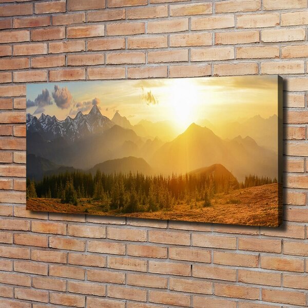 Foto obraz canvas Západ slunce hory oc-84116149
