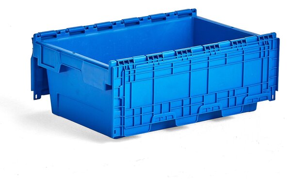 AJ Produkty Plastový přepravní box GAYLE, 39 l, 600x400x240 mm, modrý
