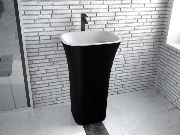 Besco Volně stojící umyvadlo z litého mramoru Assos BW UM VS 52x41x85 cm