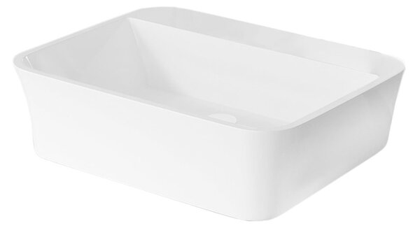 Besco Deskové umyvadlo z litého mramoru Assos S-Line UM D 51x41x15 cm, bez otvoru pro baterii