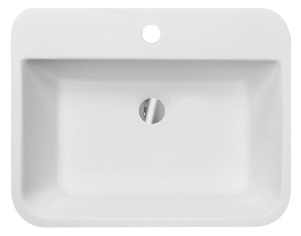 Besco Deskové umyvadlo z litého mramoru Assos S-Line BW Matt UM D-OPB 51x41x15 cm, s otvorem pro baterii