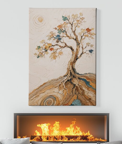 Obraz na plátně - Strom života Paměť země FeelHappy.cz Velikost obrazu (šířka x výška): 30 x 40 cm