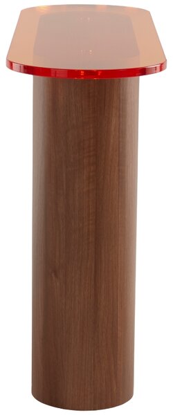 Jotex Oranžový toaletní stolek LIVI 120 x 35 cm s ořechovou podnoží