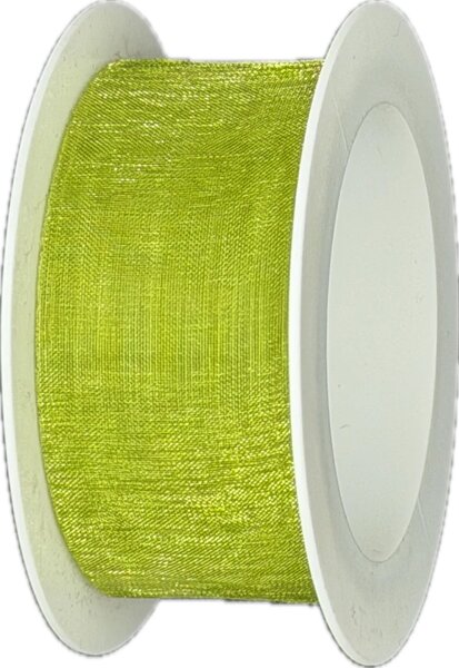 Stuha organzová ORGANDY Pea Green hráškově zelená 25mm x 5m (4,-Kč/m)