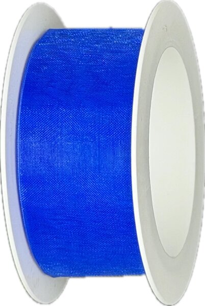 Stuha organzová Organdy Royal Blue sytě modrá 25mm x 5m (4,-Kč/m)