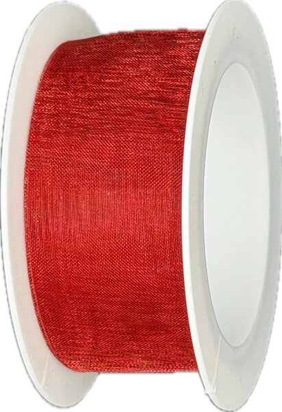 Stuha organzová ORGANDY Ruby Red červená 25mm x 5m (4,-Kč/m)