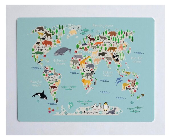 Podložka na stůl Little Nice Things World Map, 55 x 35 cm