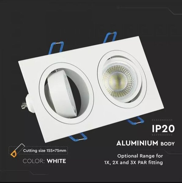 LED Solution Dvojitý bílý podhledový rámeček hranatý výklopný 3607