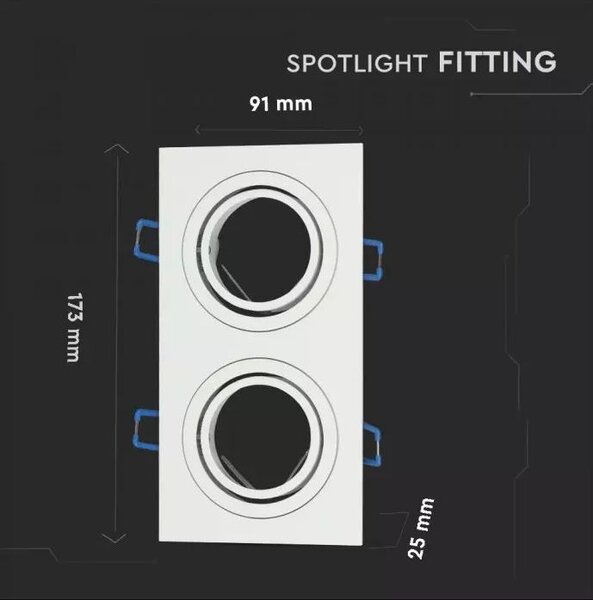LED Solution Dvojitý bílý podhledový rámeček hranatý výklopný 3607