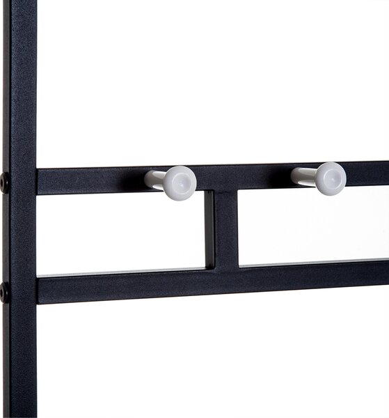 HOMCOM Stojan na kabáty s 5 háčky a botníkem se 2 patry, kovový stojan na kabáty do předsíně, ložnice, 72,5 x 35 x 180 cm | Aosom