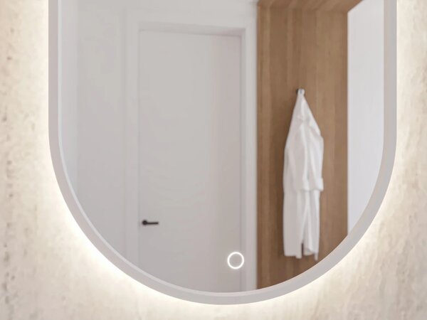 Oválné zrcadlo ERIS s LED osvětlením - bílé