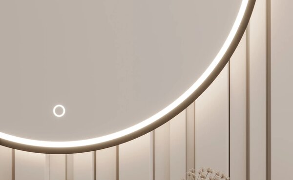 Nástěnné zrcadlo MARLO s LED osvětlením - černé