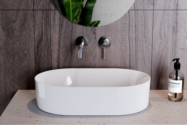 Besco Deskové umyvadlo z litého mramoru Lova UM D 53x34 cm