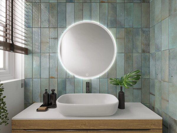 Kulaté zrcadlo ONYX s LED osvětlením - bílé