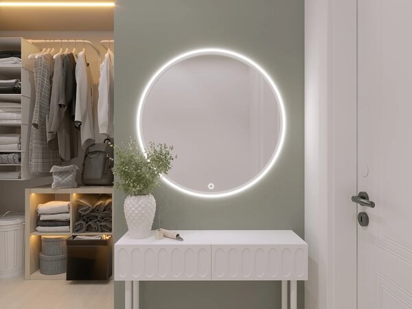 Kulaté zrcadlo ONYX s LED osvětlením - bílé