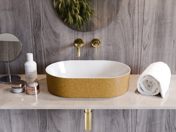 Besco Deskové umyvadlo z litého mramoru Lova Glam Z UM D 53x34 cm