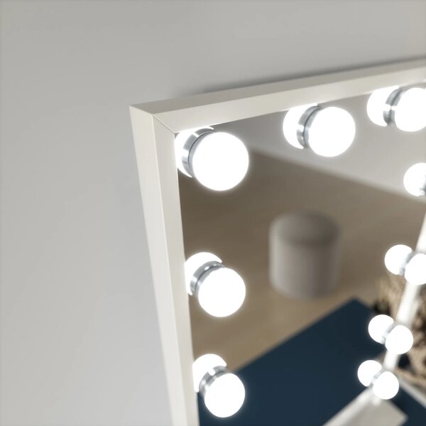 Stolní zrcadlo REVEL s LED osvětlením - bílé