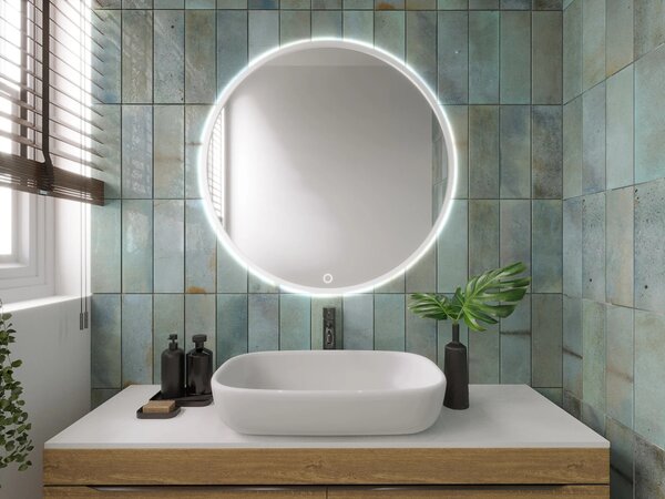 Zrcadlo ONYX s LED osvětlením - bílé