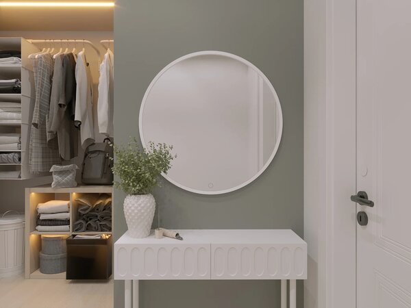 Kulaté zrcadlo ONYX s LED osvětlením - bílé