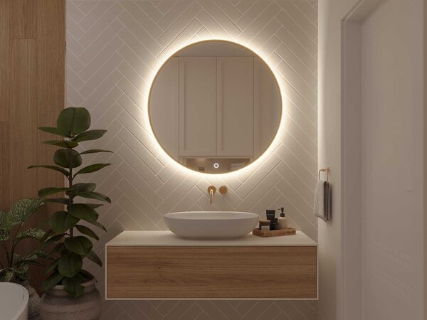 Zrcadlo SOL s LED osvětlením - zlaté