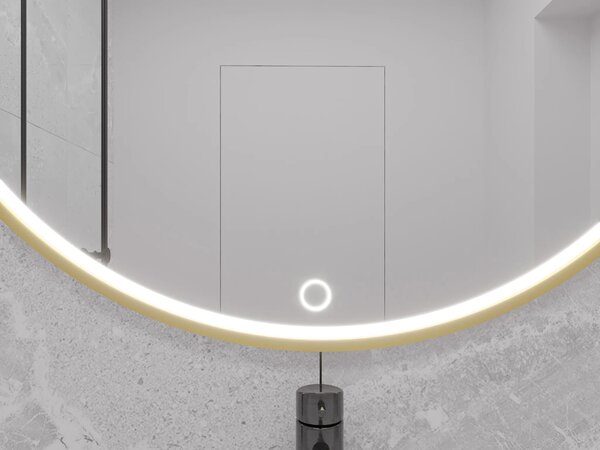 Nástěnné zrcadlo SOL s LED osvětlením - zlaté