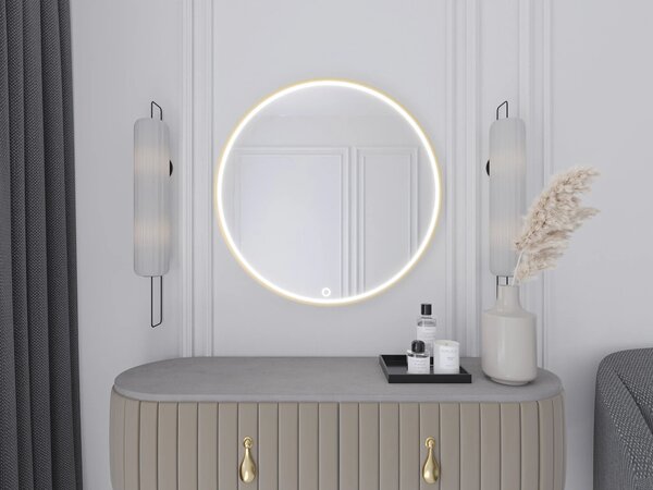 Nástěnné zrcadlo SOL s LED osvětlením - zlaté