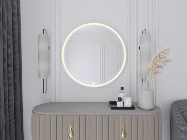 Zrcadlo na zeď SOL s LED osvětlením - zlaté