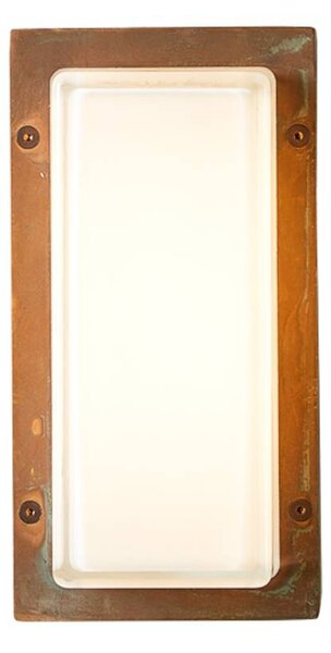 Moretti Luce Venkovní nástěnné Ice Cubic 3410, mosaz antická, stmívatelný, Bronz / starožitná mosaz, Mosaz