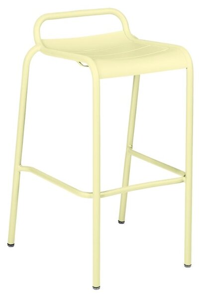 Citronově žlutá kovová barová židle Fermob Luxembourg 87,5 cm