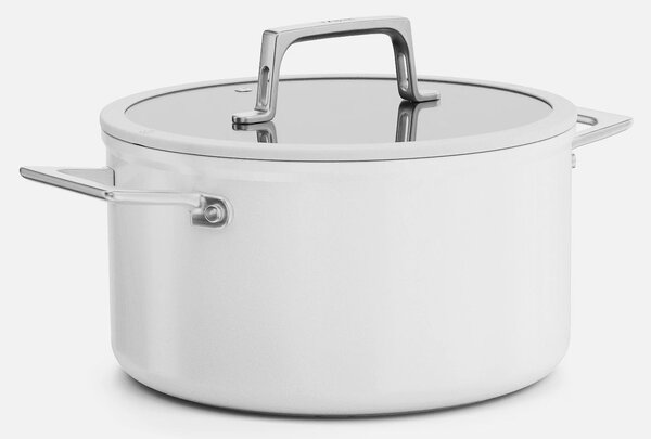 Fabini Kastrol Meda 5.0 Pro, ø 24 cm (5,4 l) - Nepřilnavý hrnec s keramickým povrchem s poklicí, světle šedý