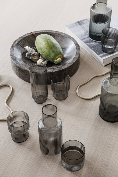 Ferm Living designové sklenice na vodu Ripple Small Glasses